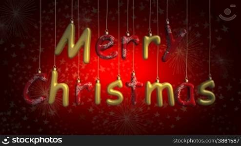 Merry Christmas on red background (start)
