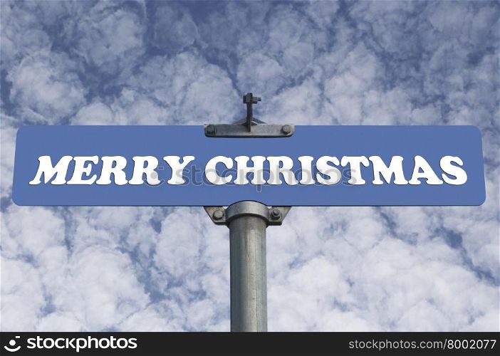 Merry christmas road sign