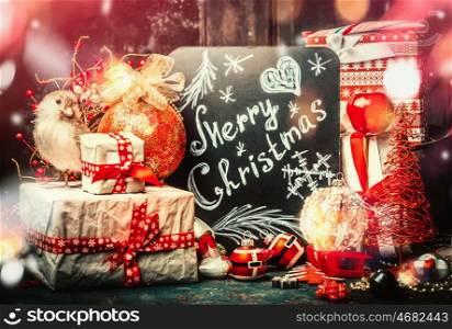 Merry Christmas text greeting card