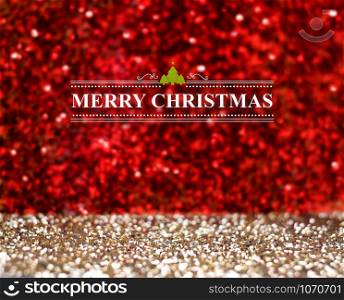 merry Christmas with red and gold glitter room