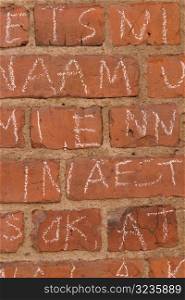 Message on brick wall