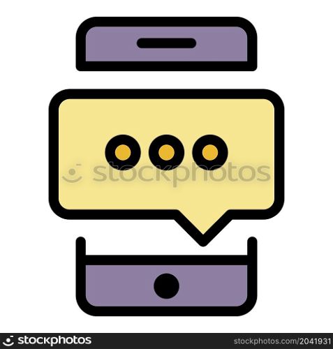 Message type indicator icon. Outline message type indicator vector icon color flat isolated. Message type indicator icon color outline vector