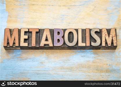 metabolism - word abstract in vintage letterpress wood type printing blocks