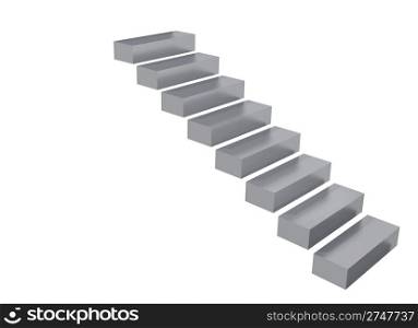 Metal a step. Isolated on a white background