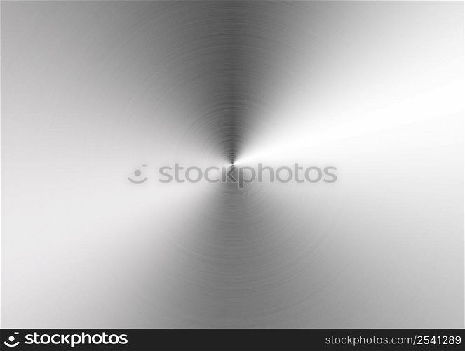Metal abstract background of circular brushed stainless steel texture