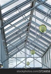Metal and glass translucent roof zenith skylight structure.