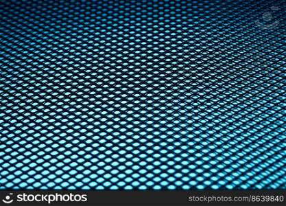 Metal background. Steel surface. Iron blue mesh. Abstract mettalic sheet