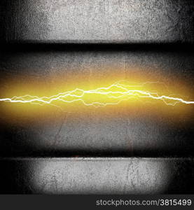 metal background with electric lightning