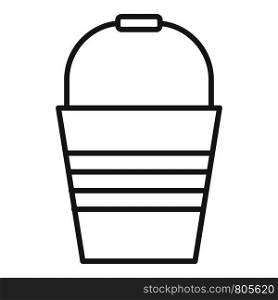Metal bucket icon. Outline metal bucket vector icon for web design isolated on white background. Metal bucket icon, outline style