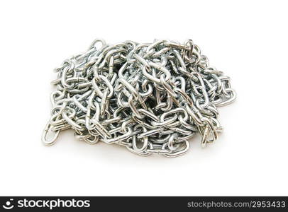 Metal chain isolated on the white background