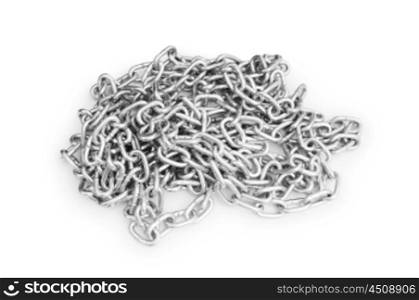 Metal chain isolated on the white background