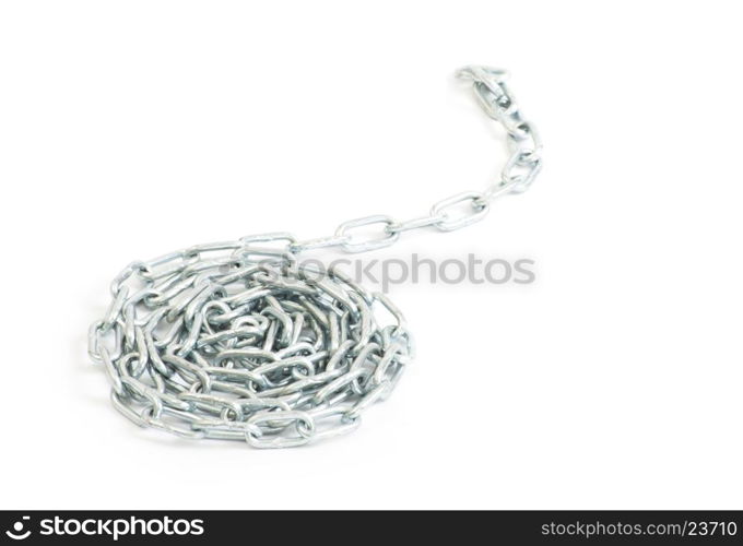 metal chain on white background