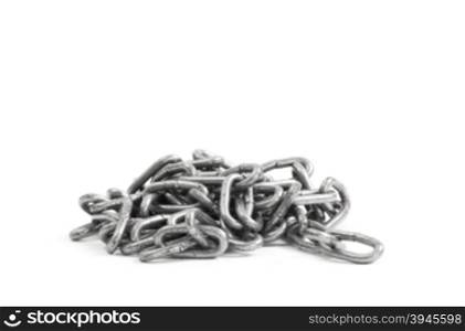 metal chain on white background