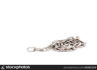 metal chain on white background