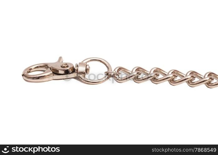 metal chain part on white background