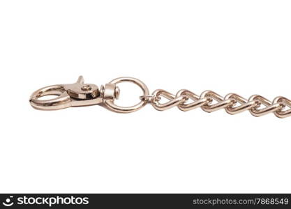 metal chain part on white background