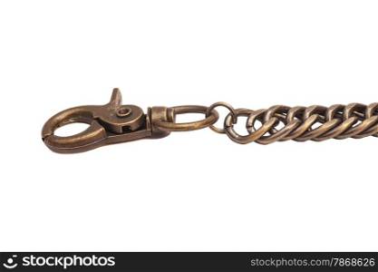metal chain part on white background