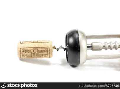 Metal corkscrew for removing caps