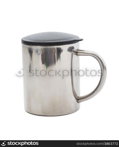 metal cup isolated on white