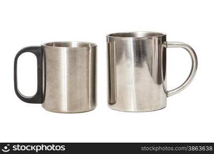 metal cups isolated on white