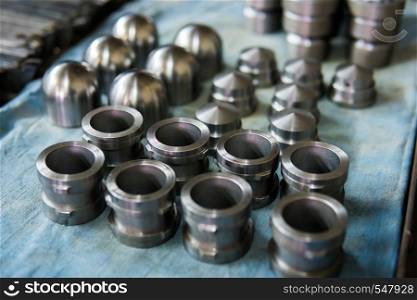 metal cylindrical parts after machining on the milling and lathe.. metal cylindrical parts after machining on the milling and lathe