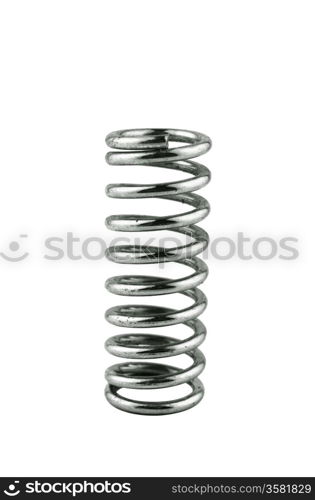 metal dark spring isolated on white background with a clipping path