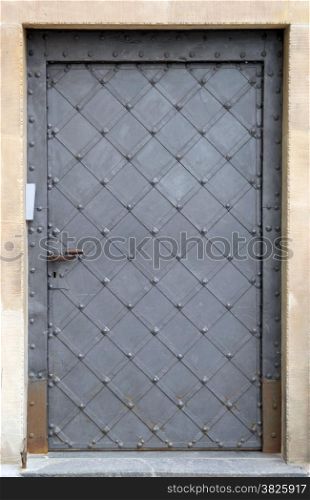 Metal door with ornament