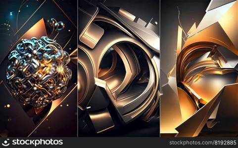 metal fluid poster. 3d abstract, background foil, dynamic bright, liquid design, graphic gradient, modern metal fluid poster ai generated illustration. metal fluid poster ai generated