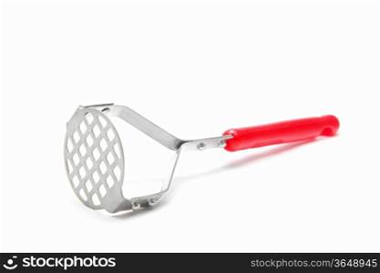 Metal Food Masher Utensil Isolated on White Background