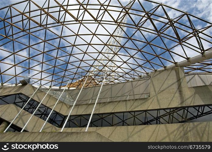 Metal framework atop the Melbourne Performing Arts Centre, Australia