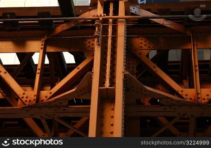 Metal framework of a bridge