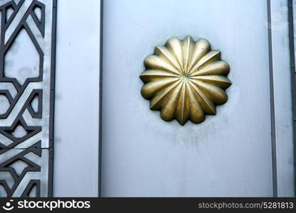 metal gray morocco in africa the old wood facade home and rusty safe padlock