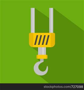 Metal hook icon. Flat illustration of metal hook vector icon for web. Metal hook icon, flat style