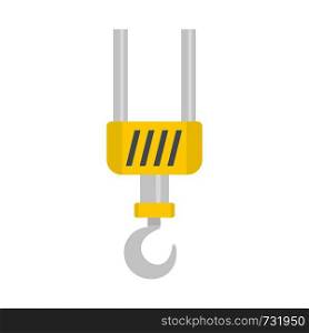 Metal hook icon. Flat illustration of metal hook vector icon for web. Metal hook icon, flat style