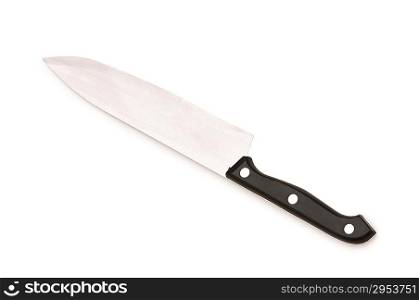 Metal knife isolated on the white background