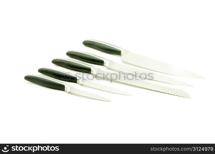 Metal knife isolated on the white background