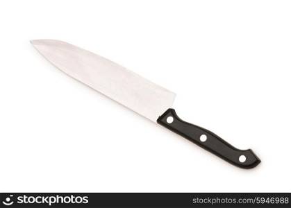 Metal knife isolated on the white background