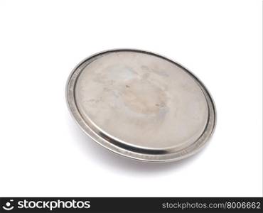 metal lid on a white background. metal lid on a white background