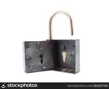 metal lock on a white background