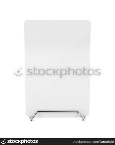 Metal menu holder with white paper