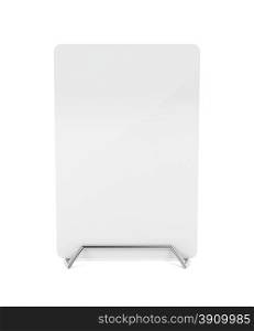 Metal menu holder with white paper