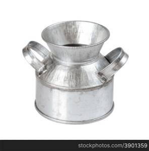 Metal milk can, isolated on a white background