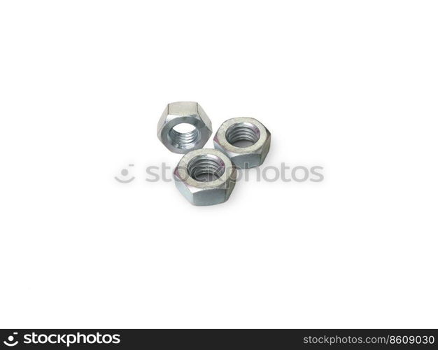 Metal nut isolated on white background