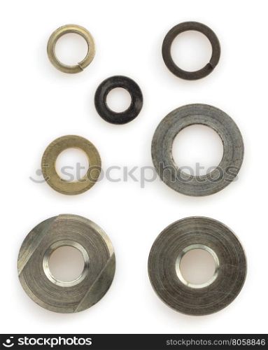 metal nuts,bolts and screw tool isolated on white background
