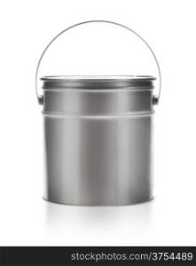 Metal painting Pail isolated on white, (clipping work path included).