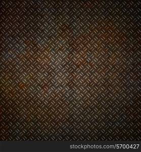 Metal plate background with a grunge rust effect