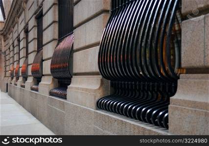Metal railing of a building