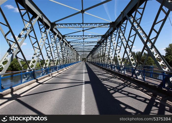 Metal road bridge