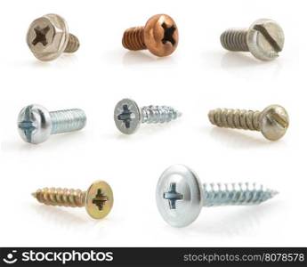 metal screws tool isolated on white background