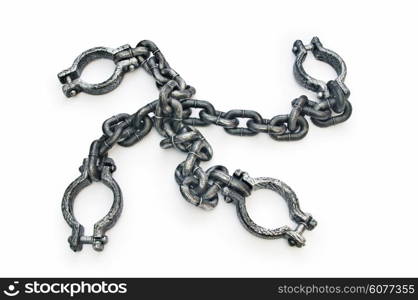 Metal shackles isolated on the white background